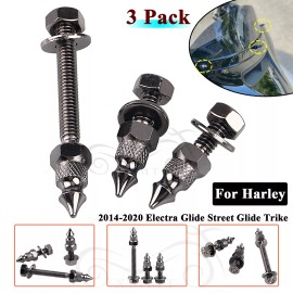 Unbranded Black CNC Spike Batwing Windshield Mounting Bolts For Harley Street Tri Glide