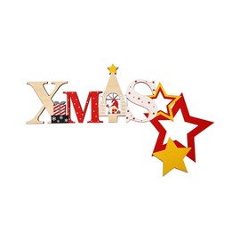 EOBTAIN Christmas Door Topper Decor Cute Xmas Stars Creative Wood Top Door Corner Sign Decor Holiday Frame Corner Decoration for Mirror Table Christmas Home Party Decorative Ornament 8x5 Inch,Right