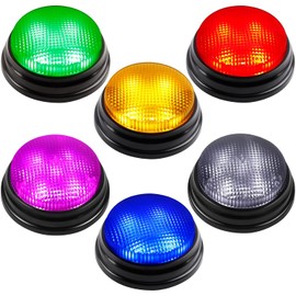 BEAN LIEVE Buzzers for Trivia Games - Set of 6 Game Buzzers, Compact Portable Buzzers for Classroom Trivia, Family Feud, Party Games, Team Quiz Nights - Fun for Teachers, Kids, Families