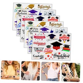 Beavorty Temporary for Graduation Party 6 Sheets of Body Stickers Perfect for Boys and Girls and Adults Celebrations
