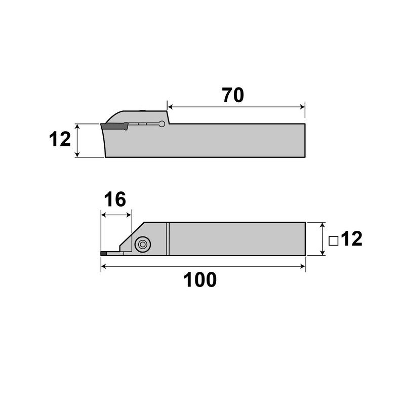 PAULIMOT Parting Steel Holder 12 x 12 mm with Indexable