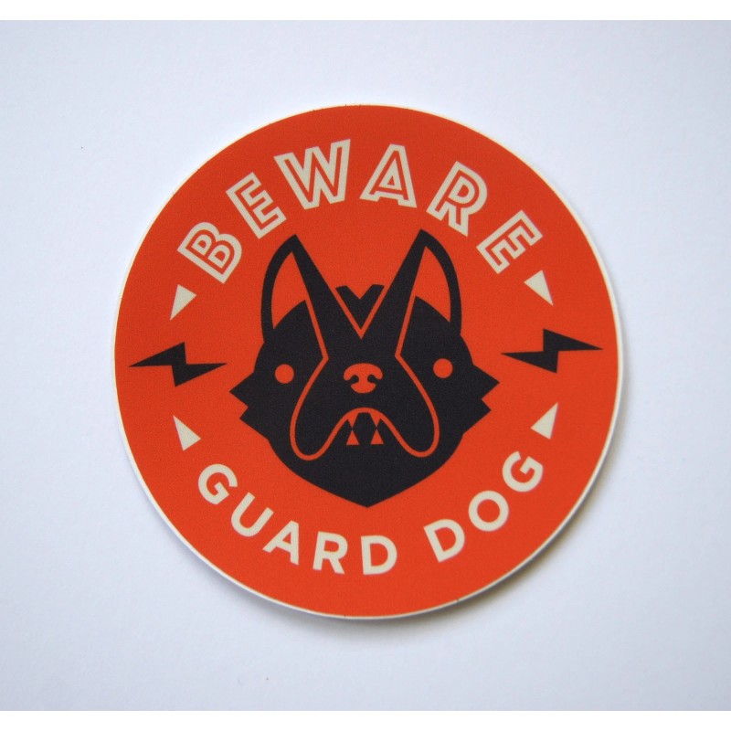 Unbranded Beware of Guard Dog Window Decal Sign, 4" x