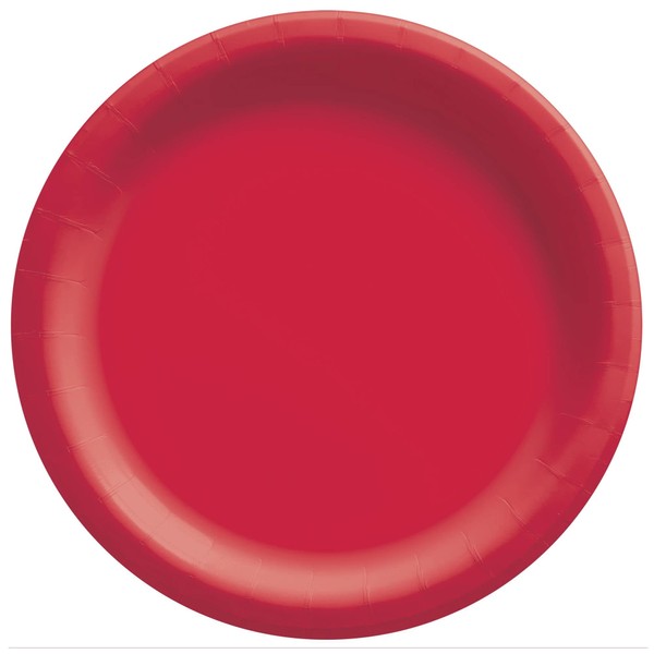 Apple Red Round Paper Plates - 10" 20 Disposable Plates For Kitchen Essentials, Perfect Party Supplies & Party Plates For Birthday Parties, Baby Showers, Themed Events & More