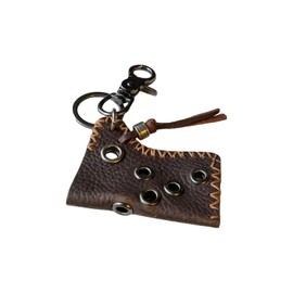 WJXFHTD 1PCS Genuine Leather Lighter Case Usb Storage Case Stainless Steel Lobster Fob Keychain Holds Standard Bic Lighters (Coffee)