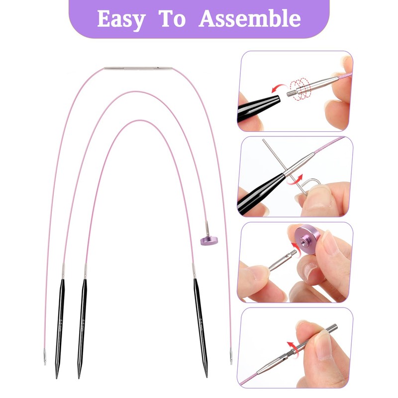 Coopay Interchangeable Knitting Needles, 9 Pairs Knitting Needle Set (3-8mm)