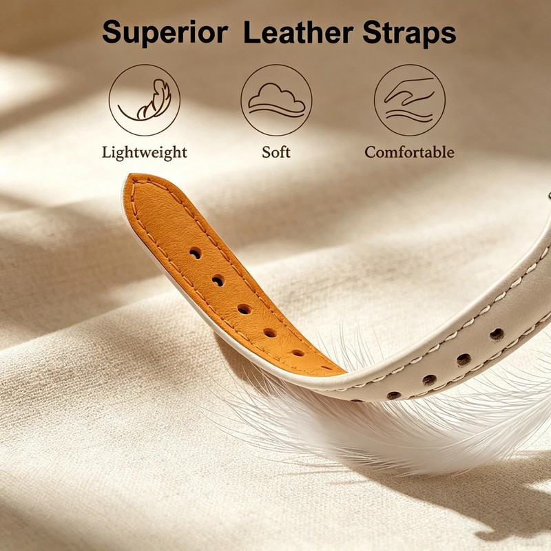 20mm Slim Leather Band Compatible with Garmin Vivoactive 6/Vivoactive 5/3/3