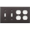 Brown Wrinkle 4 Gang Wall Plate - 2 Toggle 2