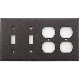 Brown Wrinkle 4 Gang Wall Plate - 2 Toggle 2 Duplex Outlets
