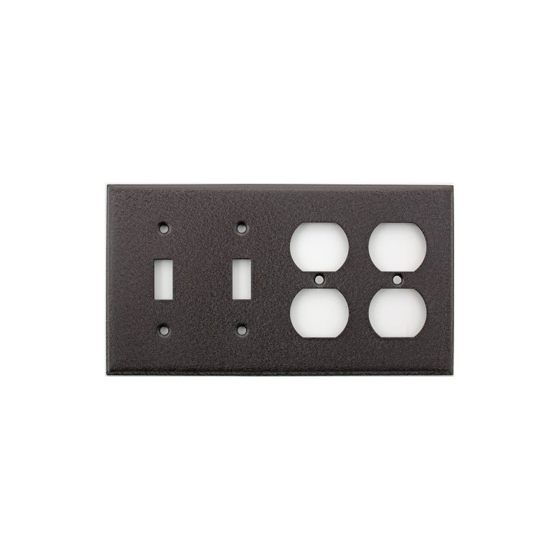 Brown Wrinkle 4 Gang Wall Plate - 2 Toggle 2