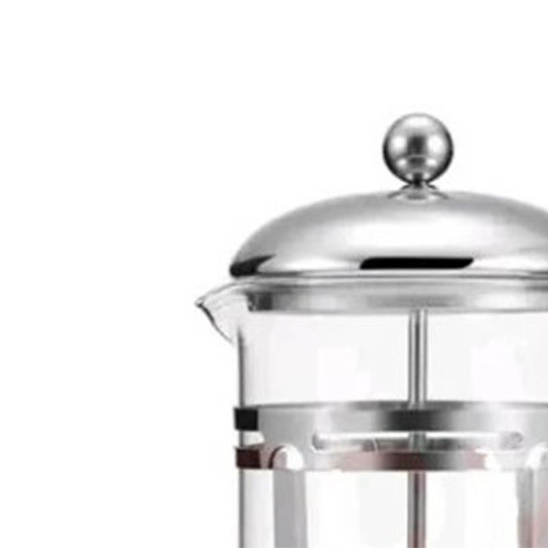 Glass Press Pot 600ml Transparent Stainless Steel Filter Heat Resistant