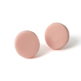 Circle Stud Earrings for Women in Blush Pink, Minimalist Clay Geometric Jewellery Gifts for Her