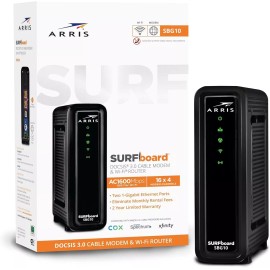 ARRIS SURFboard SBG10 DOCSIS 3.0 16x4 Gigabit Cable Modem & AC1600 Wi-Fi Router