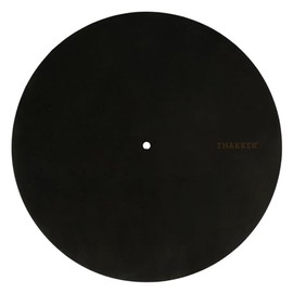THAKKER Nubuck Leather Mat, Velvet Black, Turntable Pad Made of Genuine Nubuck Leather, Black, 1.8-2 mm Thick, 295 mm Diameter, More Warmth, More Dynamics
