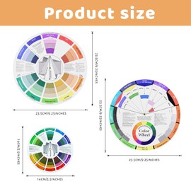 CIOUYAOS 3pcs Colour Wheel, Colour Wheel Pocket Colour Wheel Creative Diameter Colour Mixing Guides, Waterproof Colour Wheel Art Teaching Aid for Makeup Blending Board Chart