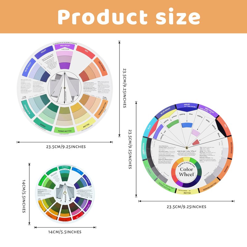 CIOUYAOS 3pcs Colour Wheel, Colour Wheel Pocket Colour Wheel Creative
