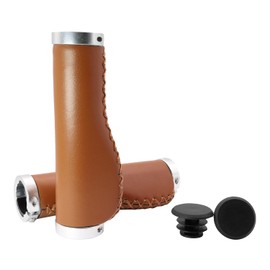 Fabulous Do Ergo Grip Cross Bike, Bicycle, 0.9 inches (22.2 mm), Handle, PU Leather, Ergo Grip, Long, Replacement Cover, Stylish, Brown, Brown