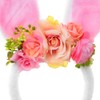 Rabbit Headband with Flower，Rabbit Ears Floral Spring Hair Accessories for