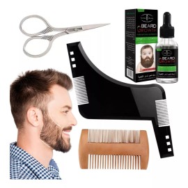 Universo en Linea Peine Tijeras Serum Plantilla Diseño Barba Bigote Barber F