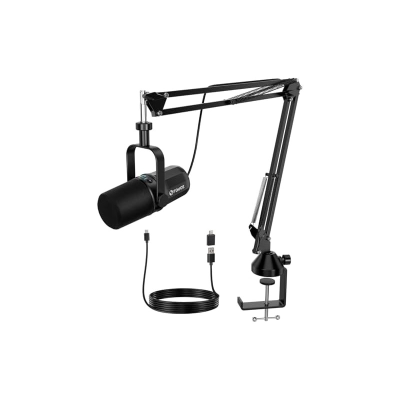 FDUCE SL40 Dynamic Podcast Microphone,USBXLR Microphone Kit for podcasting,GamingStreaming,Boom Arm