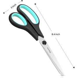 iBayam School Office Scissors Bulk, Set of 24-Pack, 8" All Purpose Sharp Scissors with Comfort-Grip Handles for High/Middle School Student Teacher, Office Home Sewing Fabric Supplies, for Right Left Handed