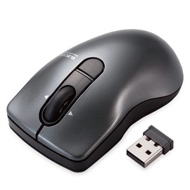 ELECOM Wireless Mouse (Receiver Included) M Size, 3 Buttons, Silent, Click Sound Reduced by 95%, Tilt Wheel, Micro Grast Switch, Pop, Black M-FPG3DBSBK
