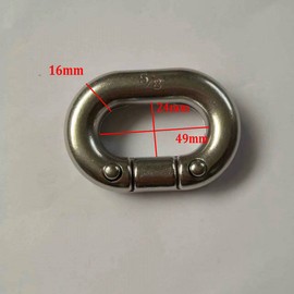 JY-MARINE Security Chain Connecting Link 316 Stainless Steel Heavy Duty C-Link Split Connecting Boat Anchor Chain Link,Marine Grade (5/8",1 Pack)