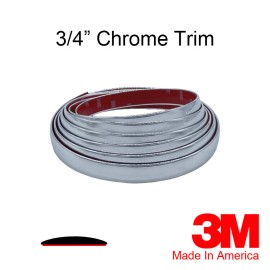 Brickyard Automotive 3/4" X 10 ft CHROME TRIM Body Side Door Rocker Mirror Roof Wheel Well Molding