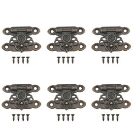 ZZLZX 6PCS Cabinet Box Clasp Wine Box Clasp Decorative Clasp 24 Screws 1.3x0.9 inch for Jewellery Decorative Clasp Wooden Boxes Antique Bronze for Tool Boxes Gift Boxes