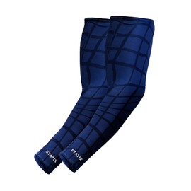Statix Basketball Shooter Arm Sleeves for Men Moisture Wicking Women 's UV Protection Compression Arm Sleeves Cooling Volleyball Arm Sleeves for Outdoor Sports L/XL Blue Print