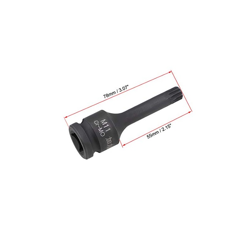uxcell 1/2" Drive x M11 (11mm) Impact Triple Square Spline