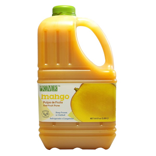 Primor Mango Puree | 64 Fl Oz | Create All-Natural Juices, Smoothies, Cocktails, Desserts, Dressings, And So Much More | Natural, Vegan, Non-GMO, Gluten-Free, Kosher