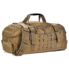 Miramrax Travel Duffle Bag Backpack for Men - Large Tactical Bags Weekender Gym Bag for Overnight Traveling Military Workout Deployment Sports (Coyote, 25L)