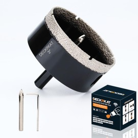3 inch Diamond Hole-Saw Bits with Pilot Drill Bit -3" Diamond Tipped Tile Hole Saws with Guiding Bit Accurate Drilling for Porcelain Tile Ceramic Pottery Granite Stone Glass Bottles 75mm