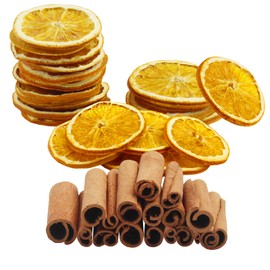 CYIOU Pack of 25 Dried Orange Slices + 25 Pieces Cinnamon Sticks Natural Decoration Christmas Decoration Advent Wreath Craft Table Decoration Advent Christmas Wreath Decoration Potpourri