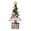 Morning View Christmas Tree Advent Countdown Calendar, LED Lighted Wooden