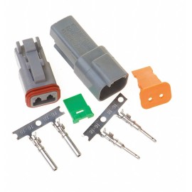 Deutsch DT 2-Pin Genuine Connector Kit 14-16AWG Stamp Contact USA Water Resist-