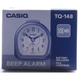 Casio TQ148/2 Travel Alarm Clock-Metallic Blue/White, One Size