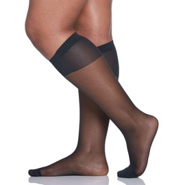 Berkshire Women's Plus Size Comfy Curvy Cuff Socks, Black