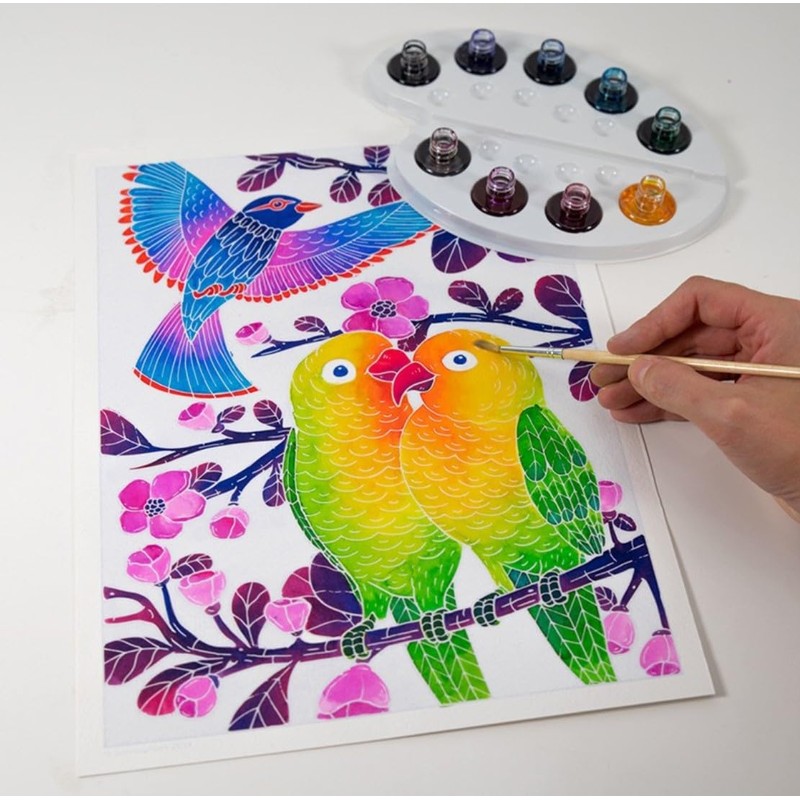 Sentosphère 6395 Watercolour Birds Flying Blue Ensemble de 16 Pieces