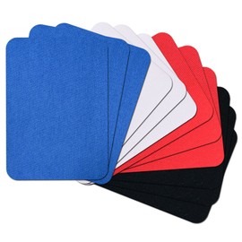 Guokuai 12PCS Premium Quality Fabric Repair Patches Iron-on Patches for Clothing Inside & Outside Strongest Glue Cotton 3" by 4-1/4" (7.5 cm x 10.5 cm)… (Black White Red Royal Blue)
