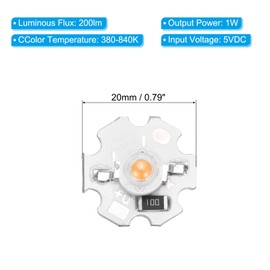 uxcell 1W 5V LED Chip Bulb, Light Beads 200lm Brightness High Bead COB LED Chip with Aluminum Plate for Floodlight Spotlight Replacement, 25 Pack(Pink Light 380-840K)