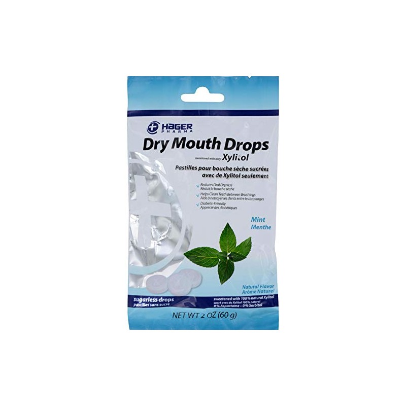 Hager Pharma Dry Mouth Drops, Mint, 2 Ounce
