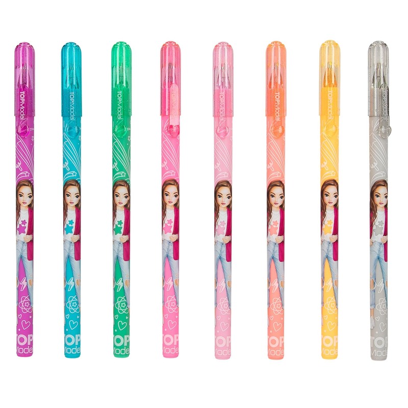 Depesche 12192 TOPModel-Rainbow Glitter Gel Pen Set in Transparent Pouch