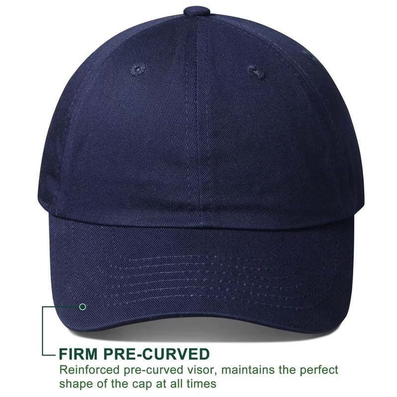 GADIEMKENSD Gorra de béisbol lisa para niños, ajuste sin construir,