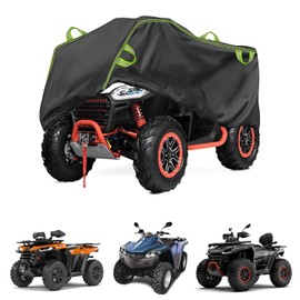 Quad ATV Tarpaulin Vehicle Cover 256 x 110 x 120 cm, Waterproof 210D Oxford, Can be Used Indoor and Outdoor Use Cover with Reflective Strips Protection Against UV, Rain, Snow and Dust