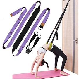 Yoga Fitness Stretching Strap, Door Flexibility Stretching Strap, Improve Leg Waist Back Flexibility Back Bend Assist Trainer, for Rehab Pilates Ballet Dance Cheerleading Splits Gymnastics (purple)