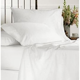 Emma Barclay 200 Thread Count Luxury Egyptian Cotton Flat Sheet in White - Double Bed