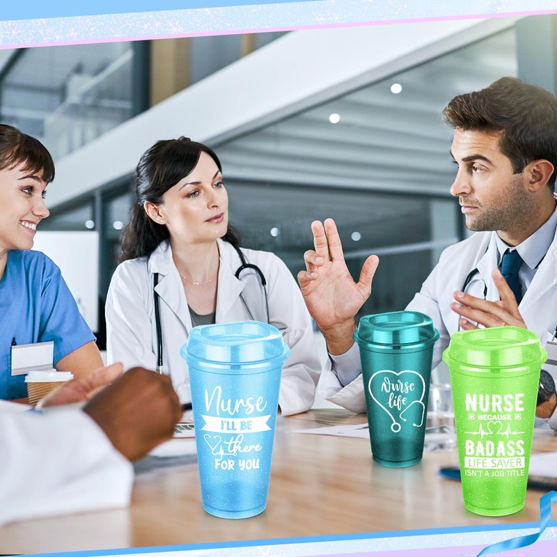 40 Pcs Nurse Appreciation Gifts Bulk 16oz Reusable Plastic Cups