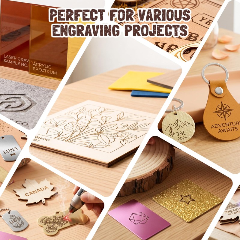 Laser Engraving Materials Kit, 185Pcs Laser Engraving Blank Supplies for
