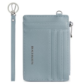 BOSTANTEN BOSTANTEN Small Wallet For Women RFID Leather Credit Card Holder Slim Wristlet Keychain Wallet With Zipper Pocket